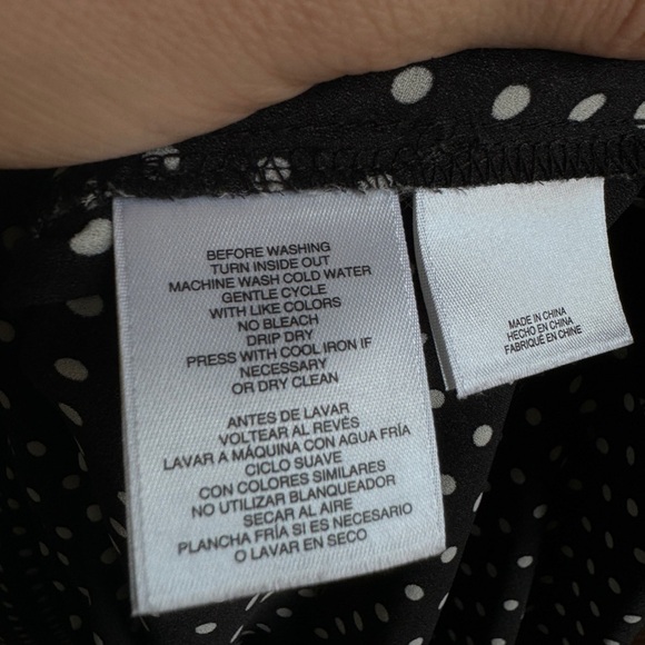 ANN KLEIN Black/ White Long Sleeve Top in XL - Picture 7 of 11